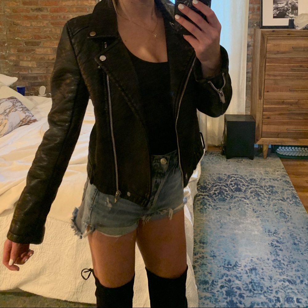 Black leather jacket